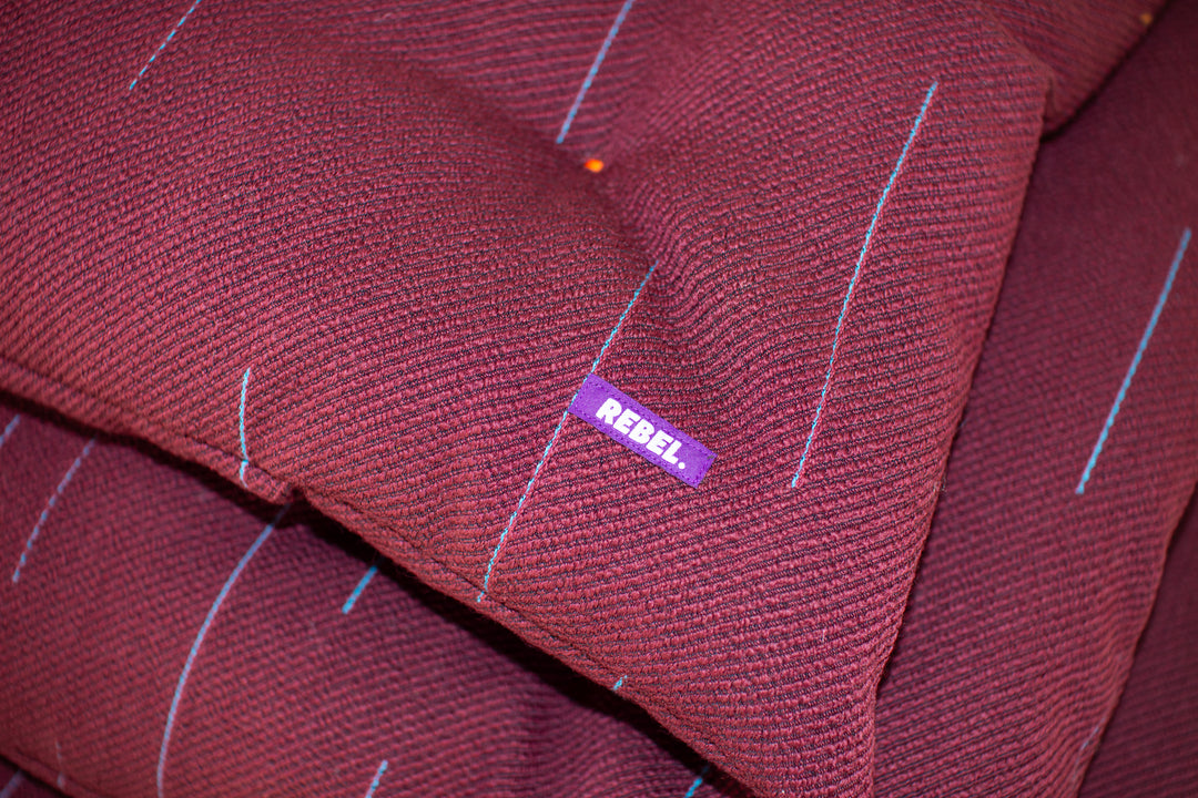 Purple wool dog bed