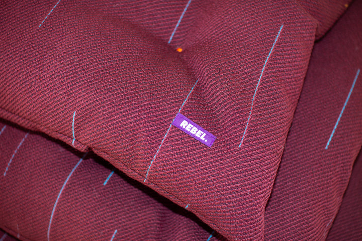 Purple wool dog bed