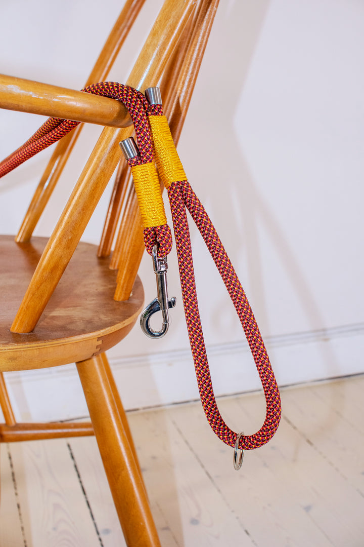 Rust Yellow rope leash - 10mm