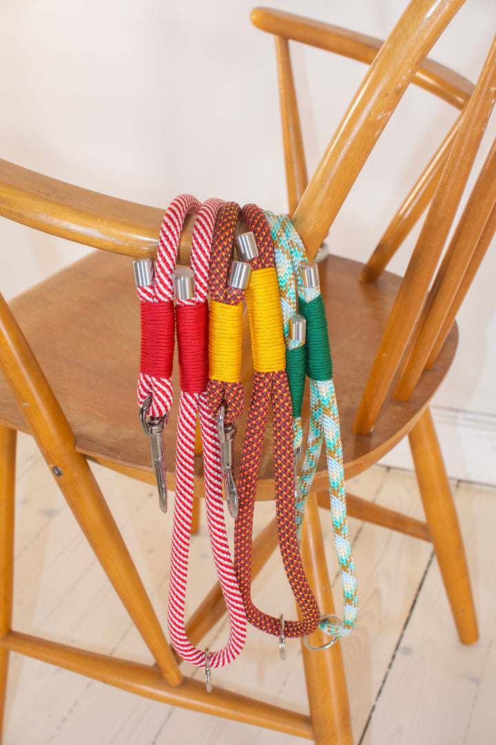 Rust Yellow rope leash - 10mm
