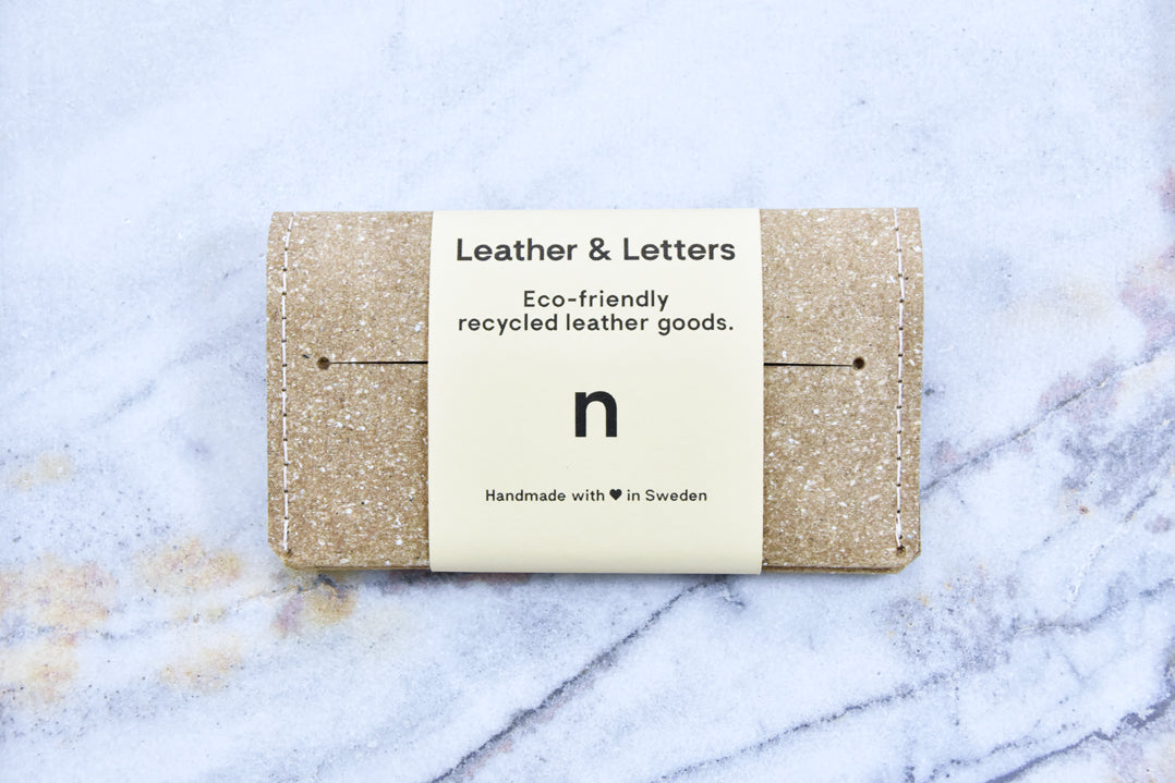 Beige leather wallet, model N, by Rebel Dog Club