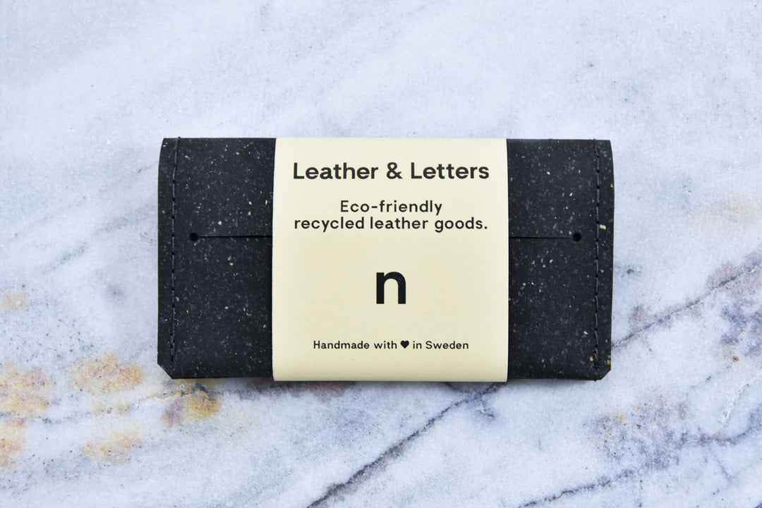 Black leather wallet, model N, by Rebel Dog Club