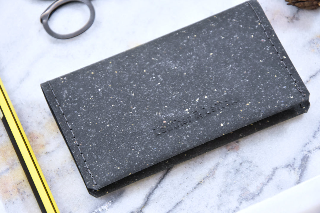 Black leather wallet, model N, by Rebel Dog Club