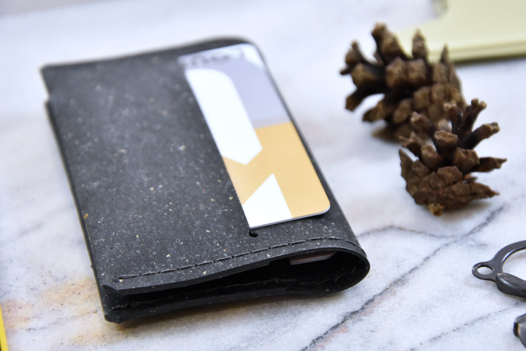 Black leather wallet, model N, by Rebel Dog Club