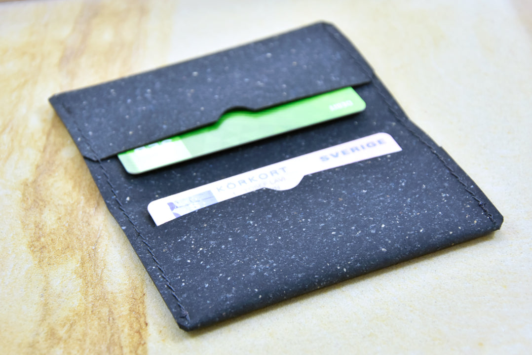 Black leather wallet, model N, by Rebel Dog Club