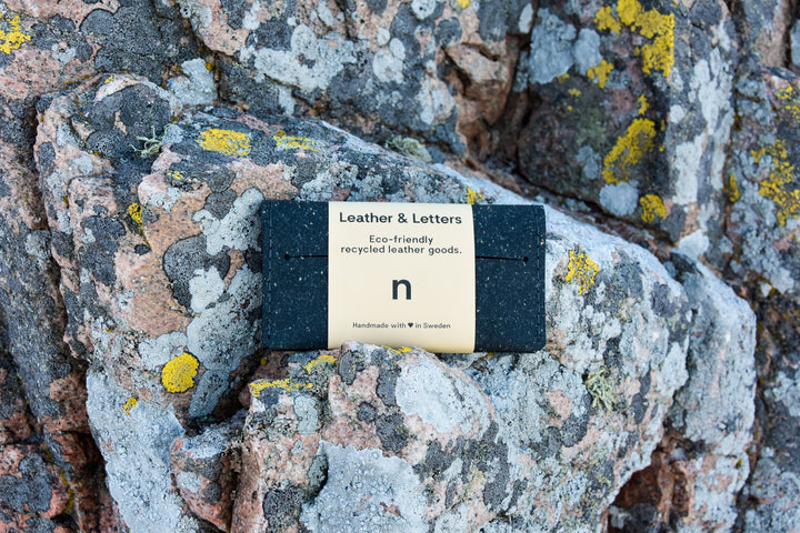 Black leather wallet, model N, by Rebel Dog Club